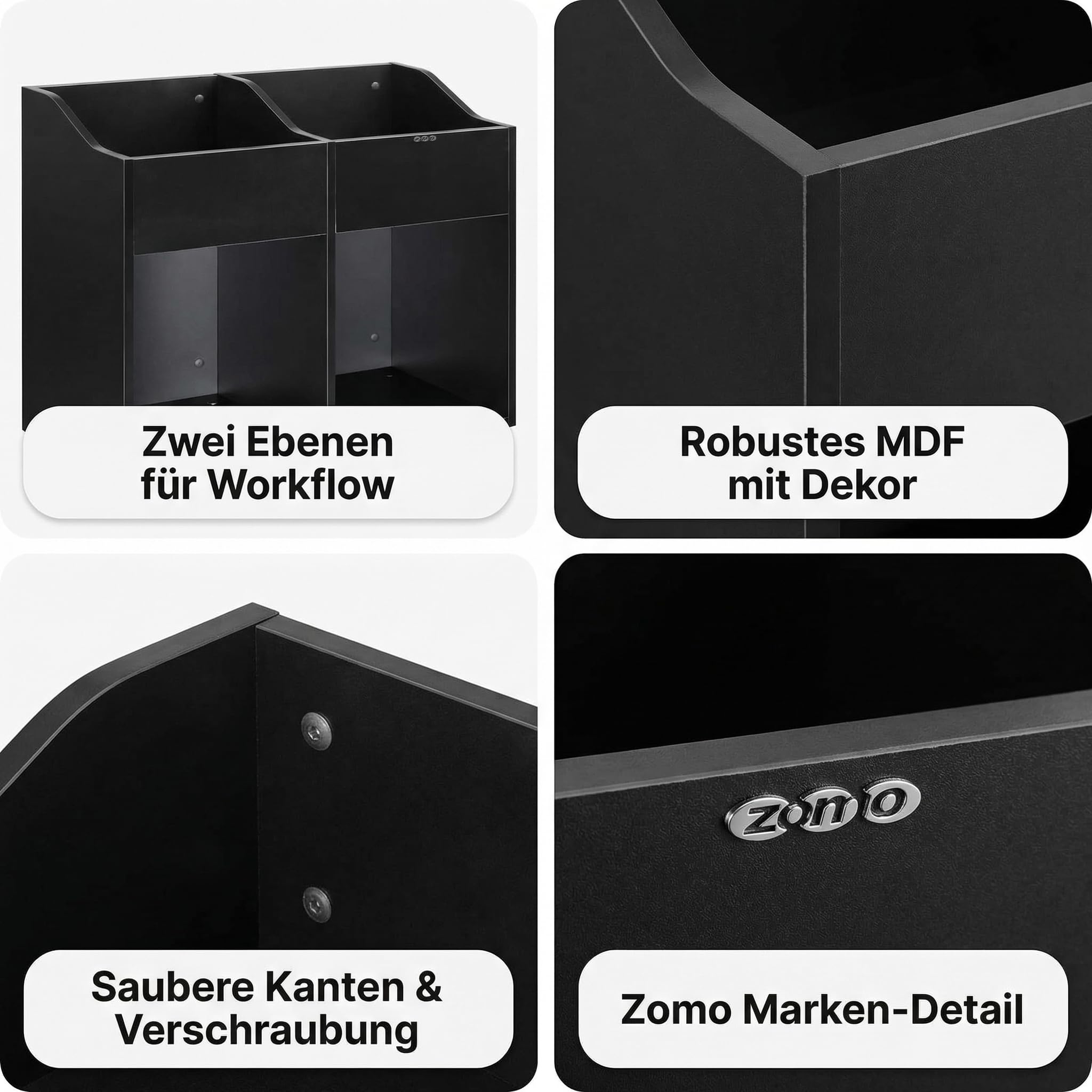 ZOMO Mobiletto per Vinili Vs-Box 200/2 Nero