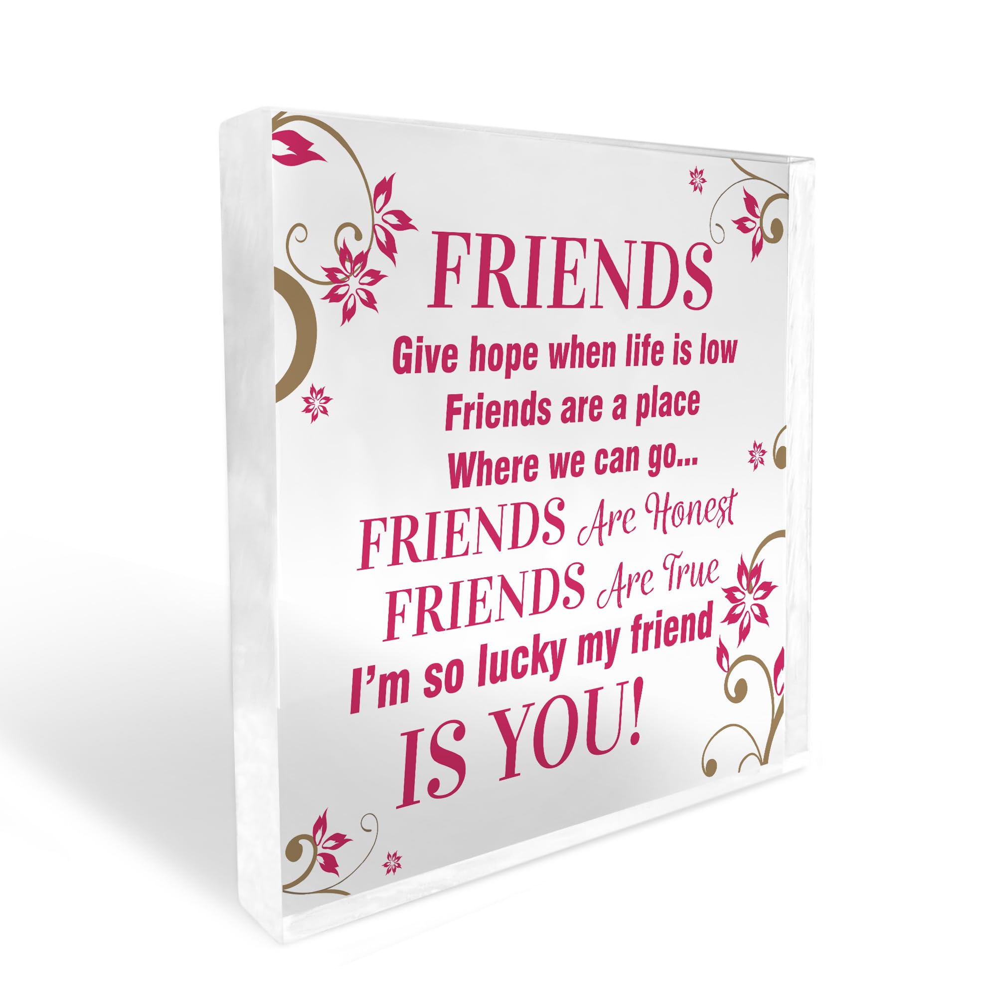 Red Ocean Friendship Gifts For Women, Acrylic Plaque Gifts For Her, Ideas Gifts For Friend, Best Friend, Christmas Friendship Gifts, Birthday Gift For Her, Secret Santa Gifts For Friend