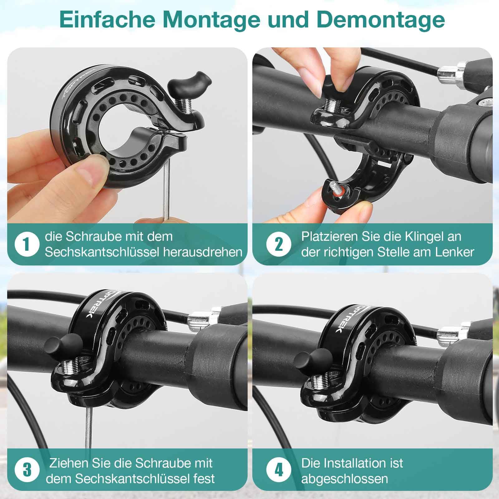 Campanello Bici 110dB - Alluminio, Compatibile Con Manubri 22-31mm, Per MTB E E-Bike - Foto 6