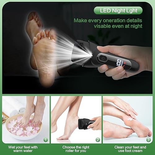 Miniatura 5 de Lima eléctrica para pies, pedicura, removedor de piel dura, raspador de pies, removedor de piel seca y muerta, exfoliante de callos recargable, con