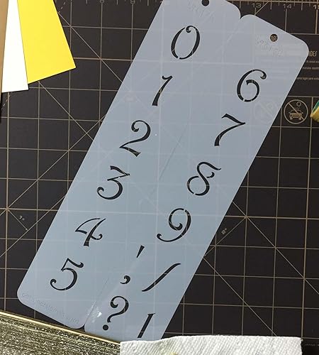 Miniatura 4 de Designer Stencils Plantillas de pastel de números contemporáneos de 1.25 pulgadas, beigesemitransparentes