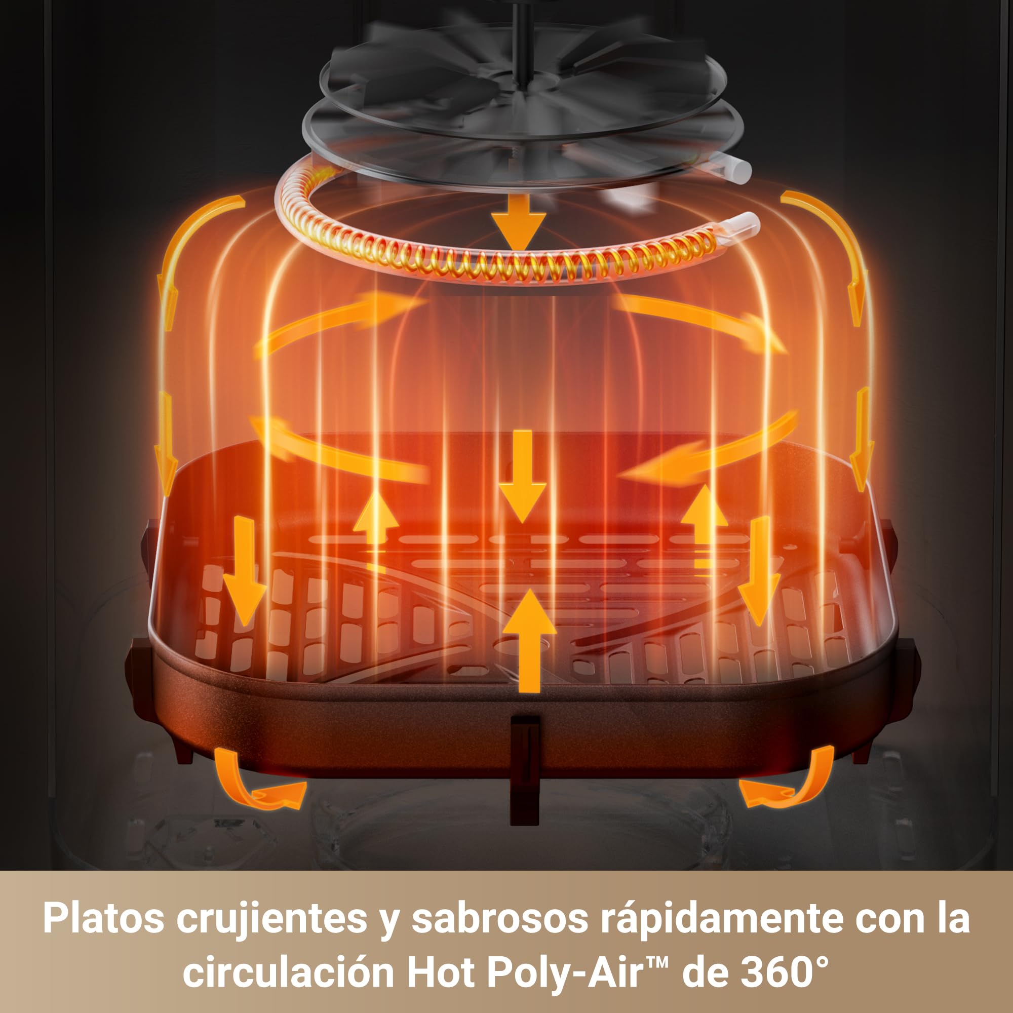 Mova Aerochef FD10 Pro Freidora de Aire, 6L Freidora sin Aceite con 11 Modos Preestablecidos, Circulación de Aire Térmica, Interior de Metal, Sistema de Calentamiento Doble, 50-230 grados C