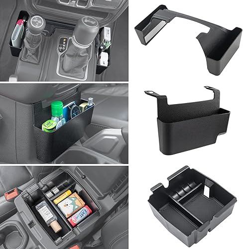 PIMCAR Accesorios interiores compatibles con Jeep Wrangler JLJLU 2018-2024 y Gladiator JT Truck 2020-2023, incluyendo organizador de consola central