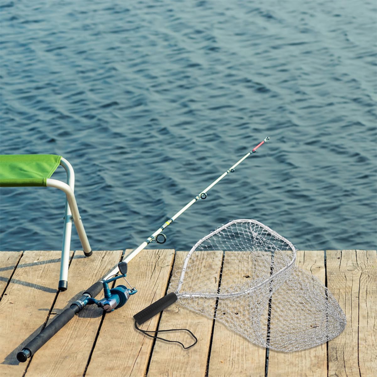 WOONEKY Lot De 2 Filets De Pêche À La Mouche Portables Et Robustes pour Étang À Poissons avec Poignée Confortable pour La Pêche en Kayak