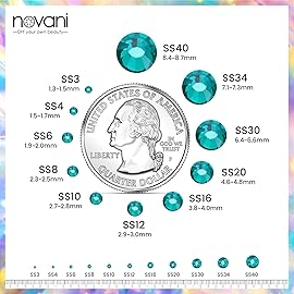 Novani Rhinestones 1440pcs SS20 Glass Rhinestones Crystal Flatback Gemstones for Crafts Nails Makeup Bags and Shoes DecorationSS20, Green Zircon