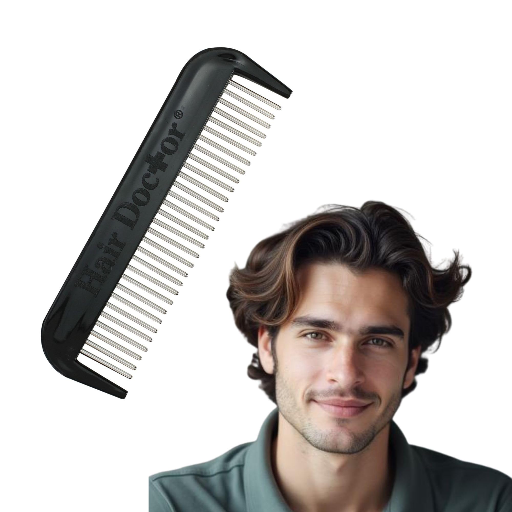 Mini Rotating Tooth Fine Spaced Hair Comb (Black)