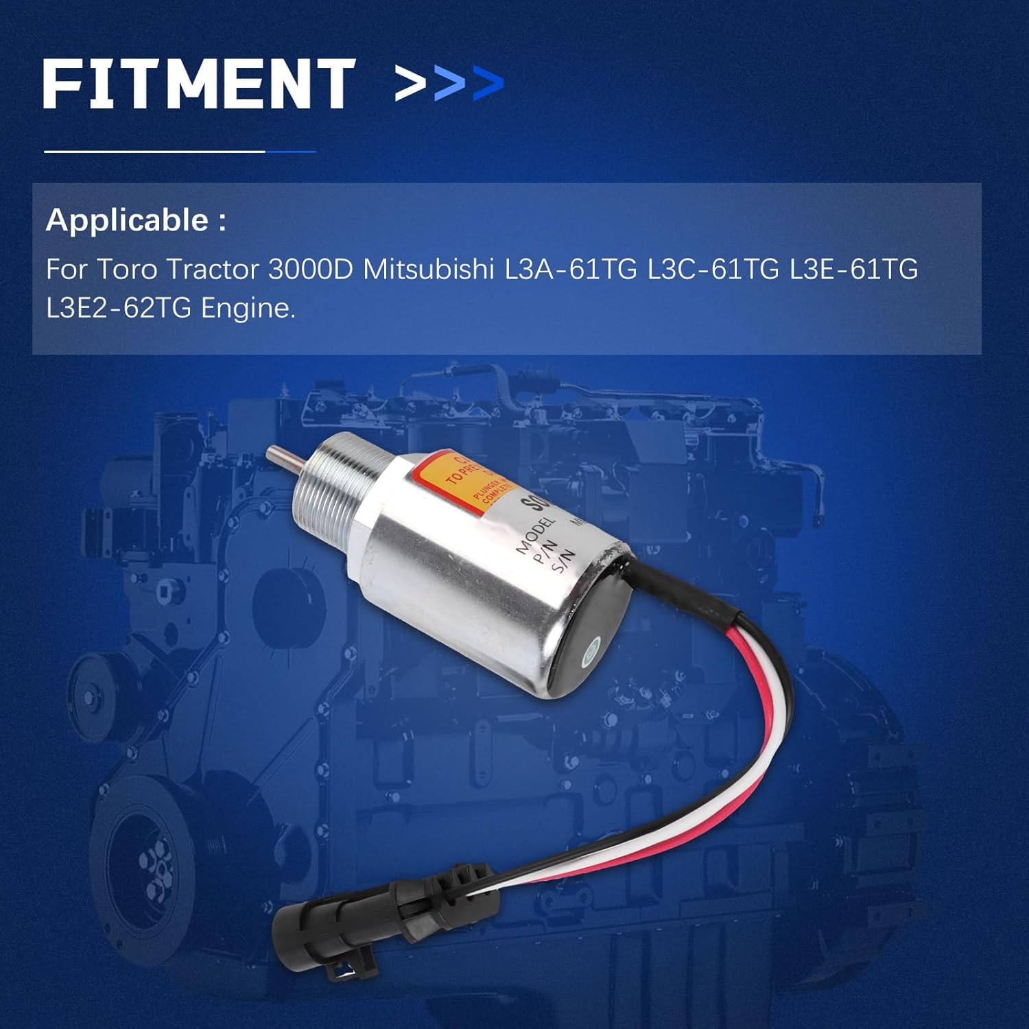 1751ES-12B2UC4 MM436629 MM43662902 HW4366 12V Fuel Shut Off Solenoid for Toro Tractor 3000D Mitsubishi Engine L3E L3E2 L3A L3C Diesel Engine Stop Down Solenoid Valve Parts