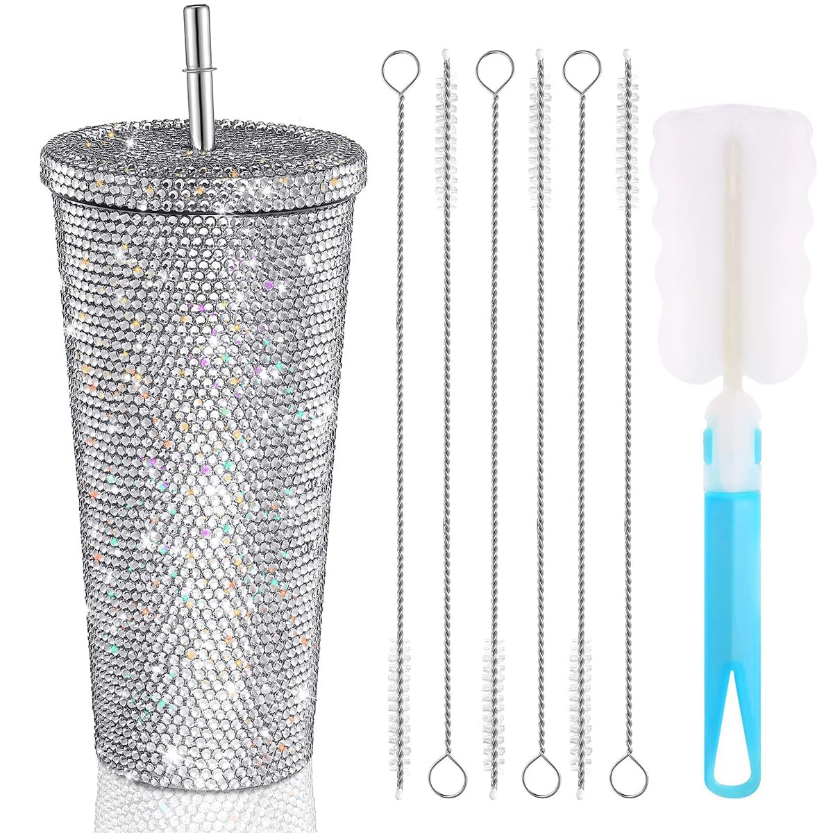 Amazon｜スタッズ付きキラキラダイヤモンドタンブラー 17オンス
