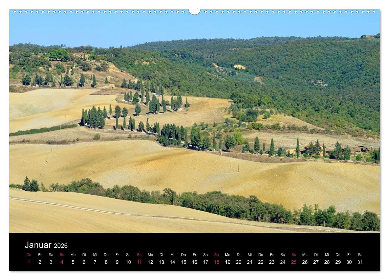 Toskana – Traumlandschaft in Italien (hochwertiger Premium Wandkalender 2026 DIN A2 quer), Kunstdruck in Hochglanz: Eine der bezauberndsten ... ist ohne Zweifel die Toskana. (CALVENDO Orte)