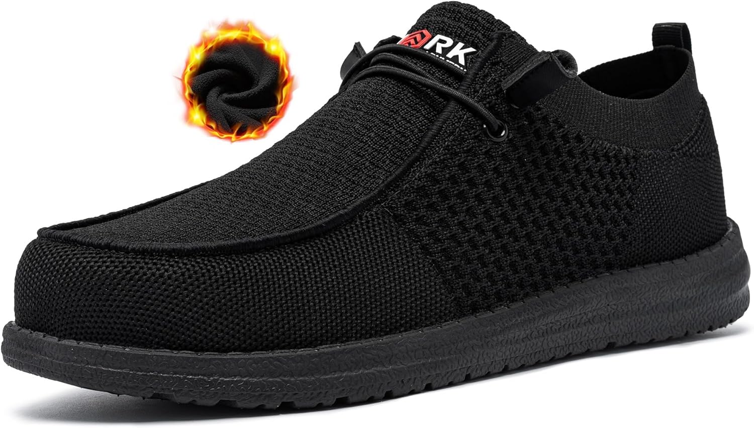 LARNMERN Slip On Steel Toe Shoes Men Lightweight Comfortable Lounging Walking Sneakers Steel Toe Loafers