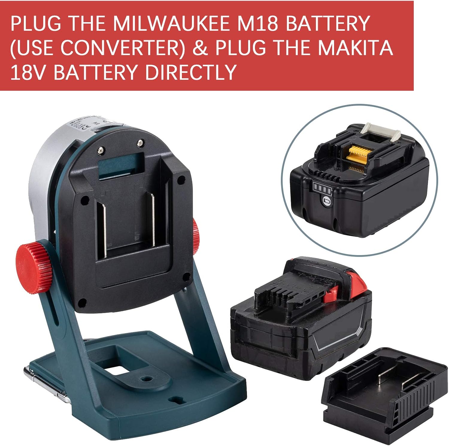 Get Special Price Cordless LED Work Light for Milwaukee M18 18V Battery,Also Work with Makita 18V Battery ,20W 1800LM Portable Outdoor Flood Light for Car Repairing /Jobsite /Workshop/Construction Site/Camping Buy 1 get 1 Cordless LED Work Light for Milwaukee M18 18V Battery,Also Work with Makita 18V Battery ,20W 1800LM Portable Outdoor Flood Light for Car Repairing /Jobsite /Workshop/Construction Site/Camping