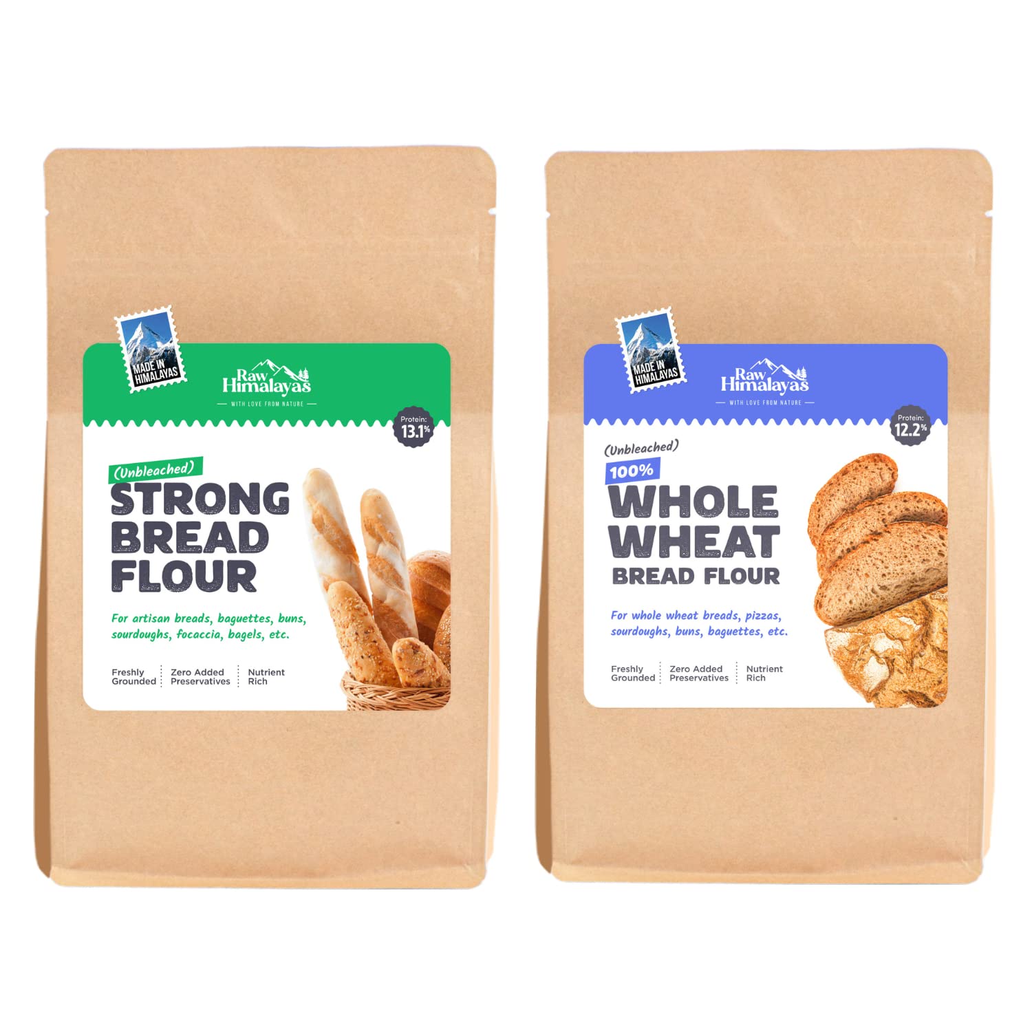 Raw Himalayas Combo Pack of 2 Himalayan Baking Flours (2 Kg) Strong