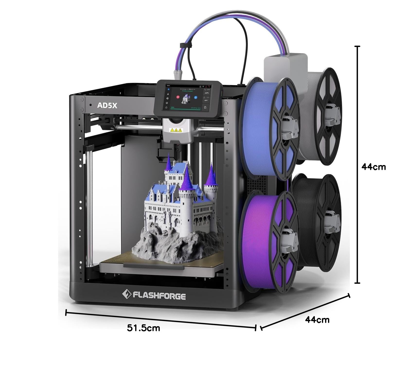 FLASHFORGE AD5X - Stampante 3D multicolori a 4 colori con IFS, livellamento automatico, velocità massima 600 mm/s, Busse 300 °C, formato di stampa 220 x 220 x 220 mm