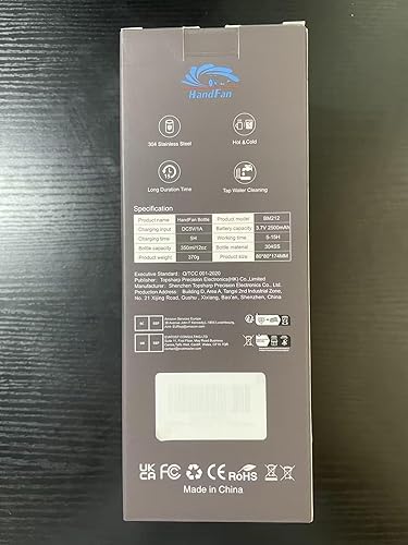 Miniatura 12 de HandFan Botella de agua para niños con ventilador, botellas de agua deportivas de acero inoxidable con pajillaasa, jarra de agua inoxidable al vacío