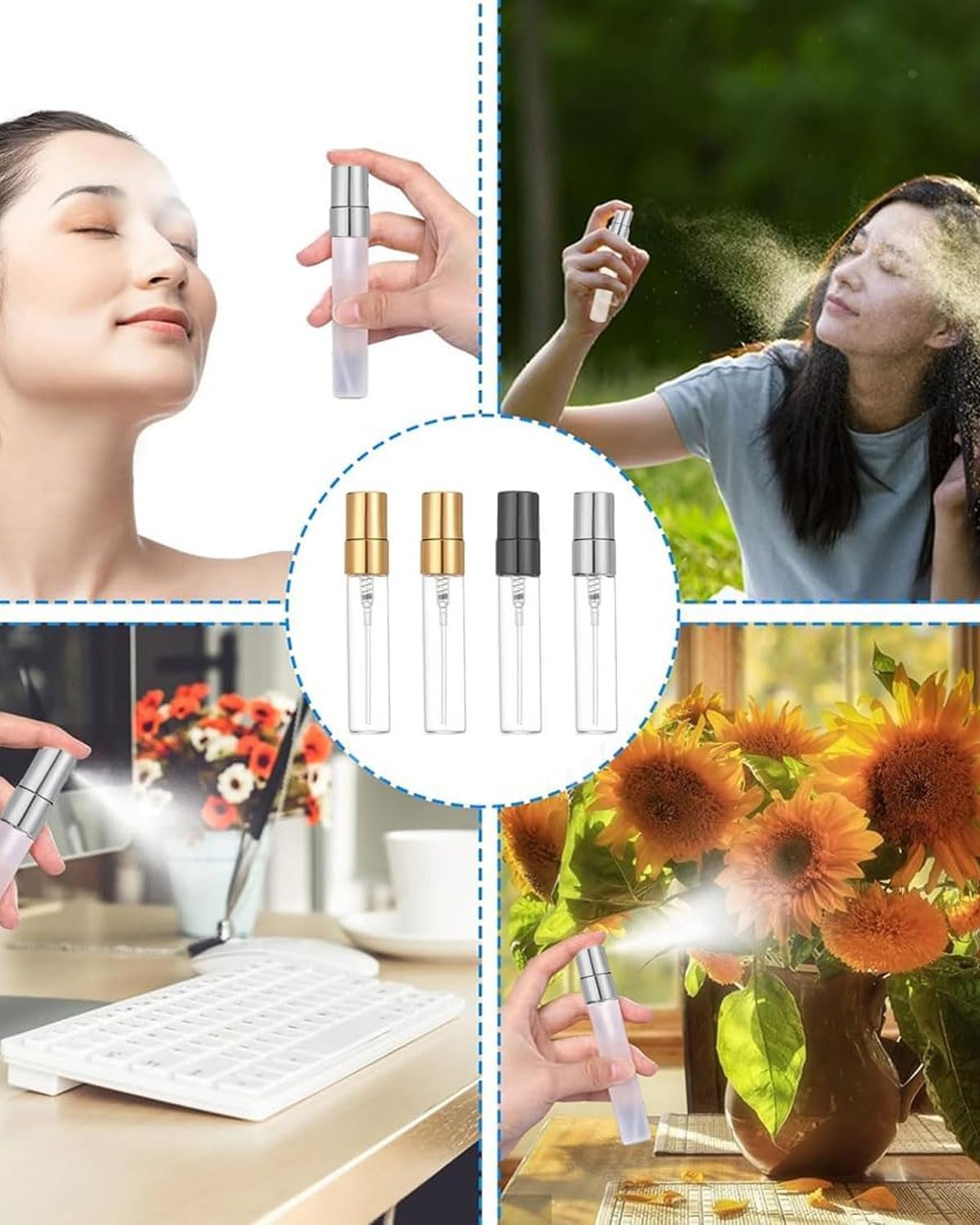 IPNSDON 3er-Pack Parfümflaschen – Nachfüllbare Reisezerstäuber, 10 Ml, Transparent, Mit Ventil Zum Einfachen Befüllen