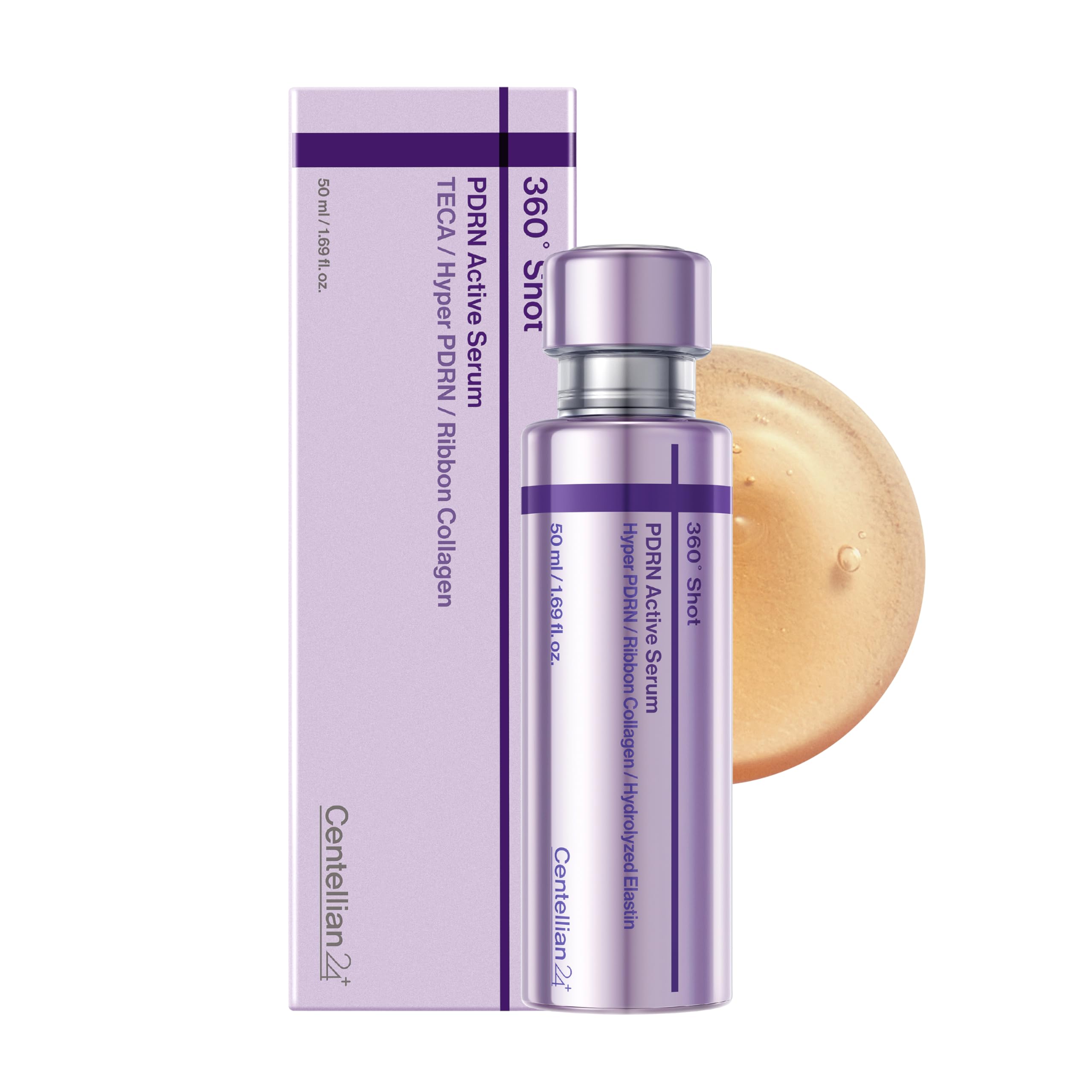 CENTELLIAN 24 360º Shot PDRN Active Serum (PDRN, 1.69fl oz) - Intense Hydration & Skin Firming Serum for a Youthful Appearance, Korean Skin Care. Ribbon Collagen & Hyaluronic Acid.