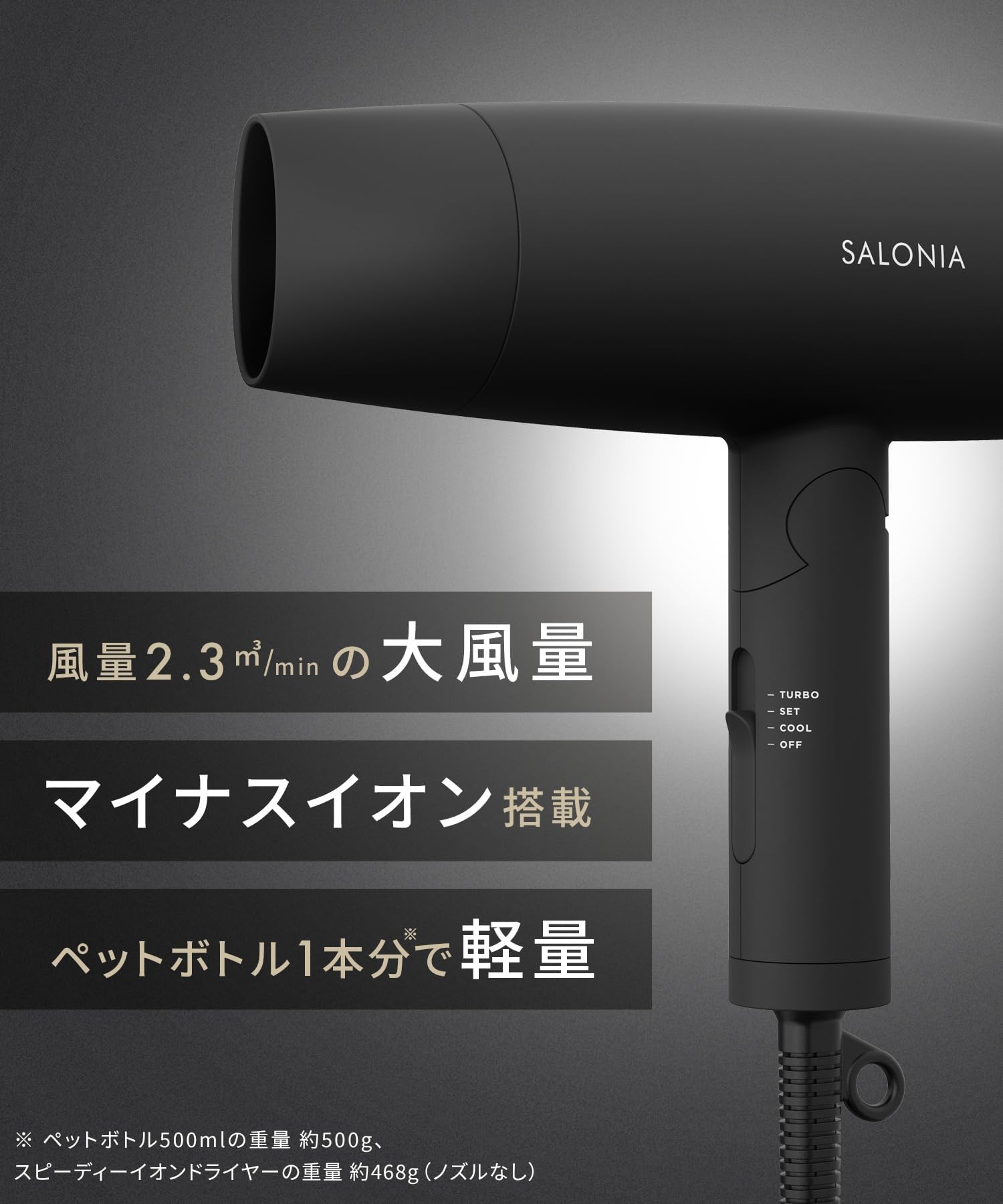 Amazon | SALONIA サロニア スピーディーイオン ドライヤー グレー