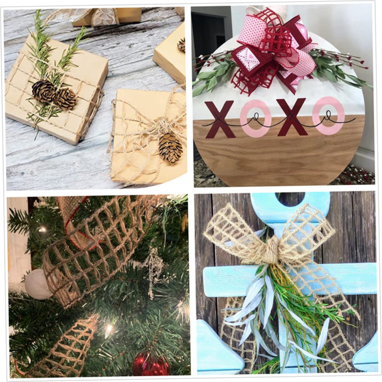 TEHAUX 3stücke Mesh-burlap-dekorationsband Mit Lagig Für -projekte Geschenkverpackung Hochzeits Und Weihnachtsdekorationen Rustikale Bastelideen