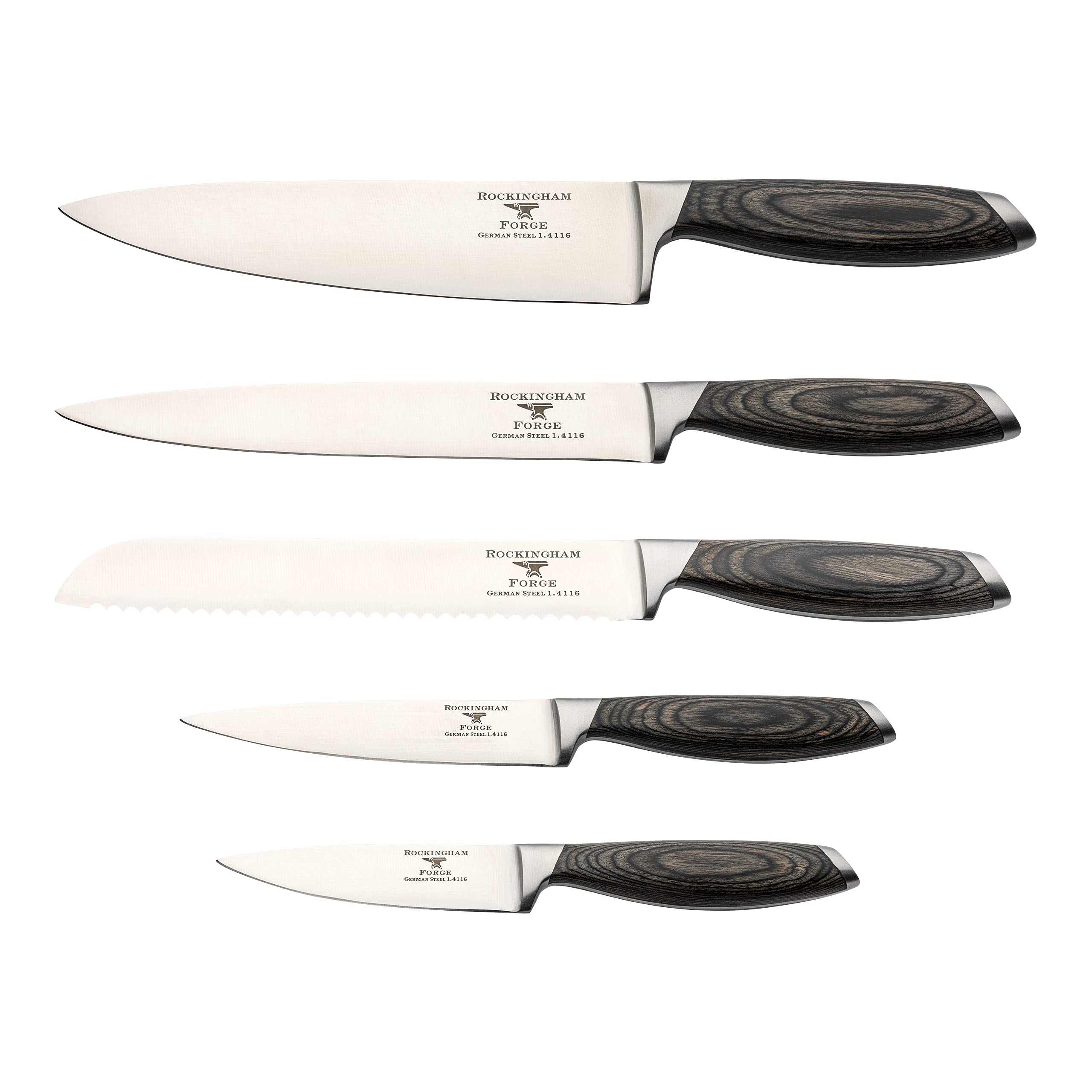 Rockingham Forge Coltello Santoku, Serie 259, 7 pollici, lama in acciaio inossidabile, impugnatura ergonomica, coltello multiuso, RF-2595