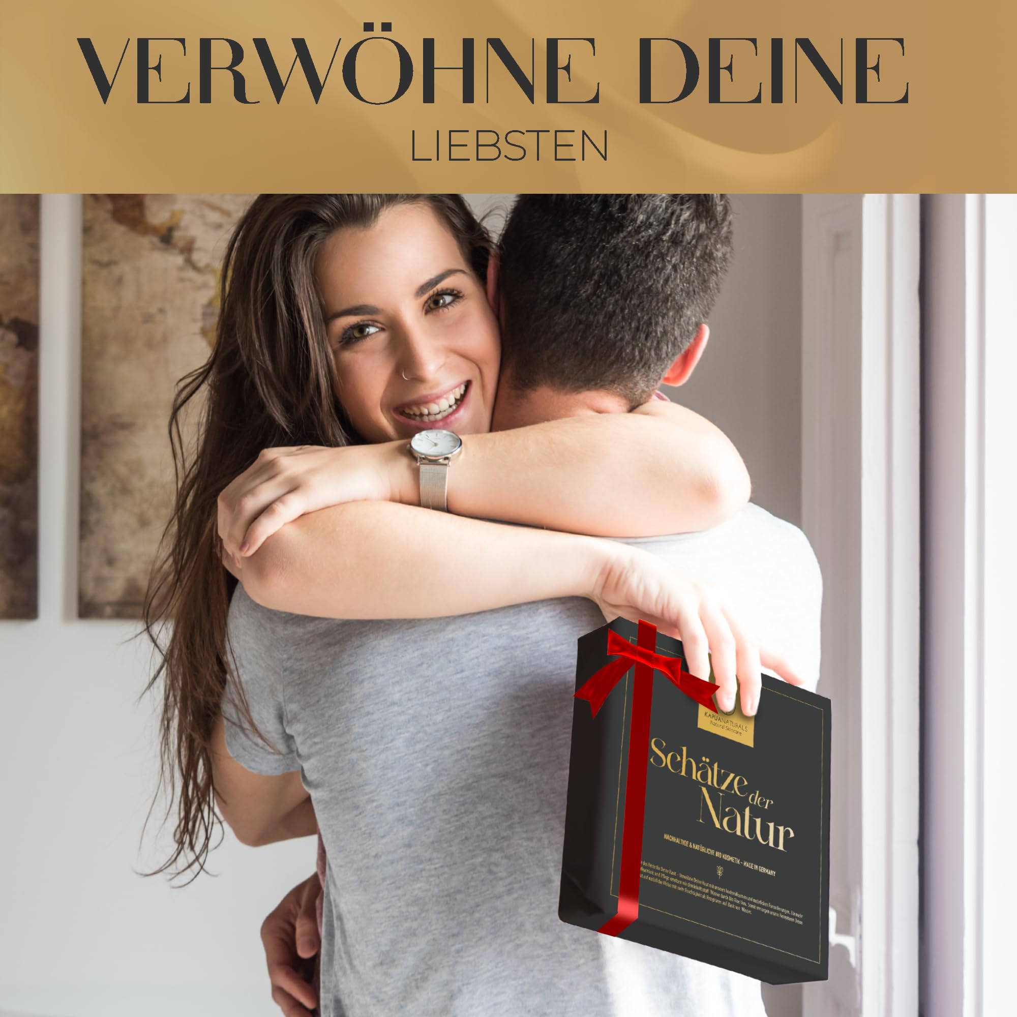 BIO Gesichtspflege Geschenk Set • 3x100 ml • Geschenke für Frauen • 100% BIO & Vegan • Hyaluron + Retinol + Vitamin C Serum • Geschenkset Frauen • Geschenke Frauen • Valentin, Weihnachten, Geburtstag