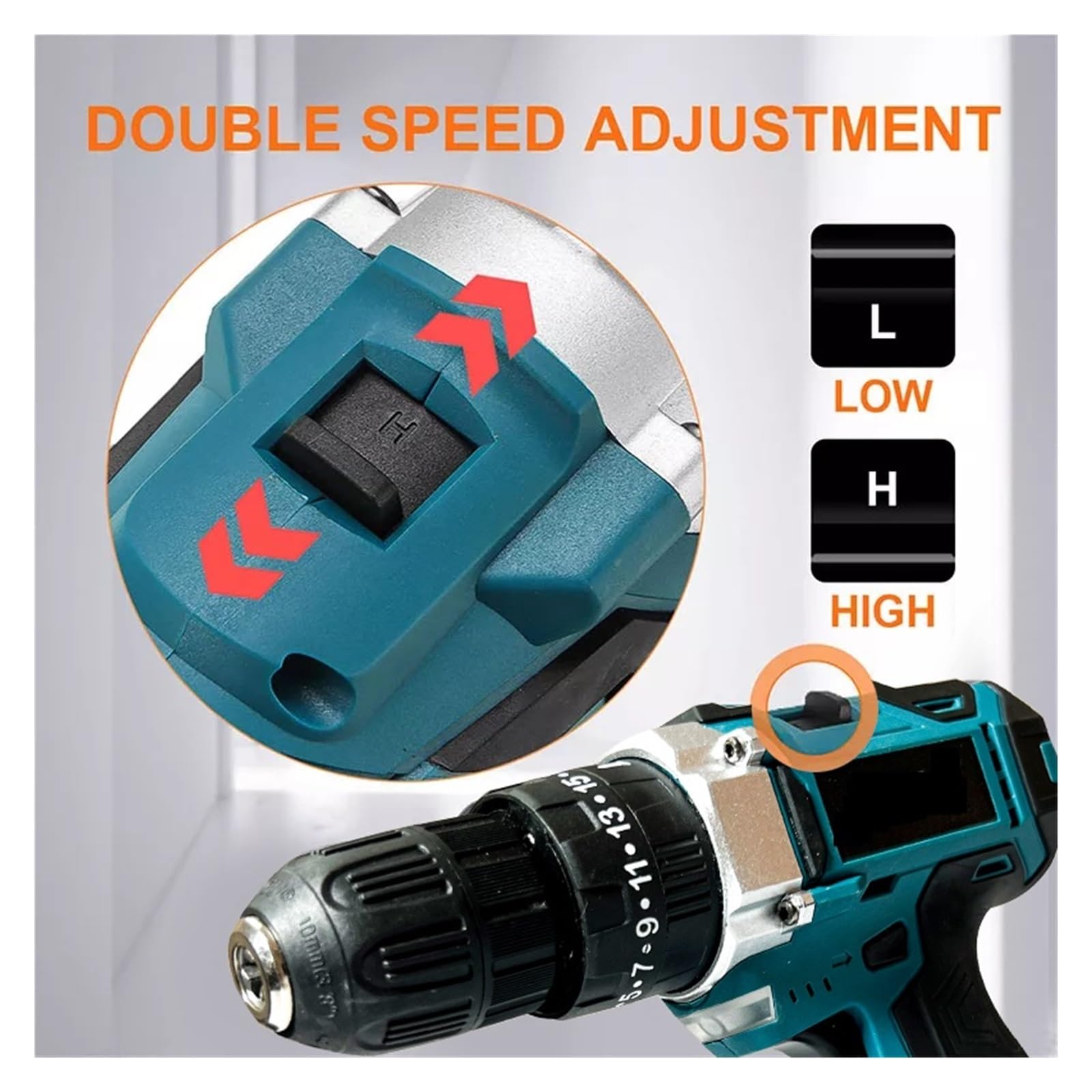 20+3 Torque 21V Wiertarka Akumulatorowa Elektryczny Udarowy Elektryczny Wkrętak Udarowy Bezprzewodowe Narzędzie Elektryczne Narzędzia Ręczne Akumulator Litowy DużA Zdolność Wiercenia(1 Battery-388VF)