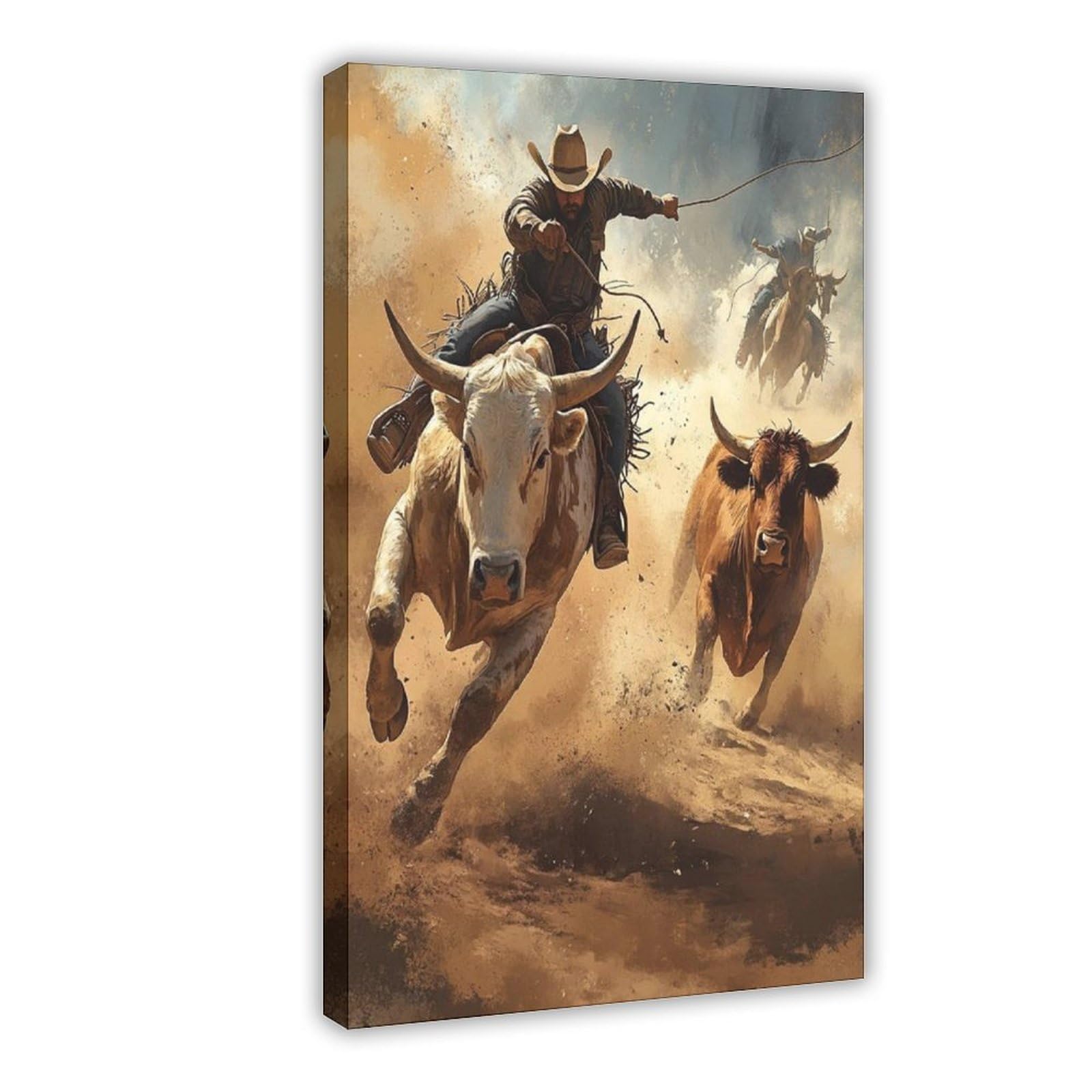 Arizona Rodeo Art, Western Cowboy Canvas Poster for Dorm Room Decor Gift