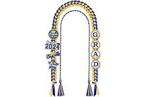 Graduation Leis 2024 and Graduation Cords with 8 Graduation Glitter Patches