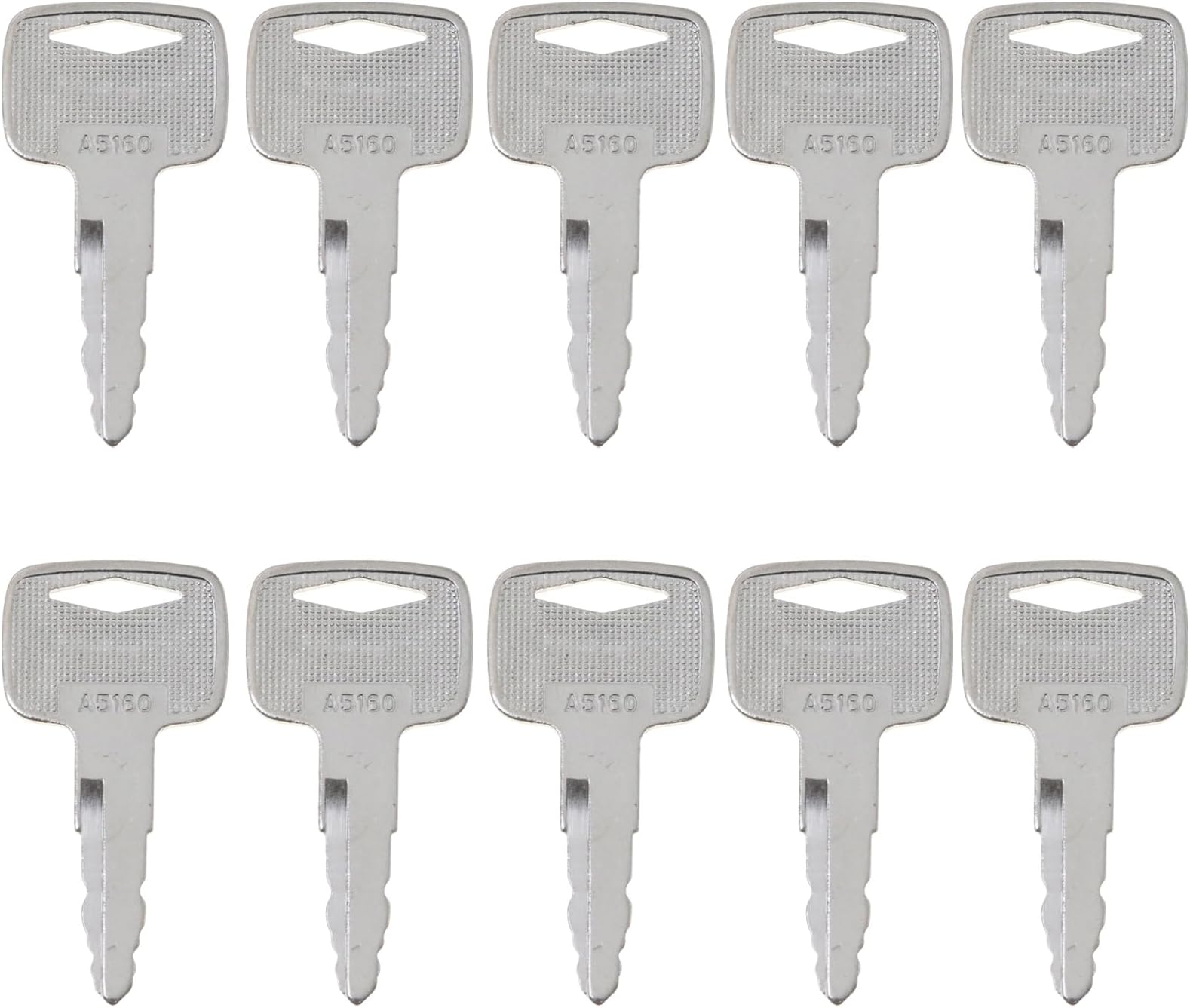 10Pack Keys Compatible Mitsubishi Caterpillar Forklift Heavy Equipment Key Set
