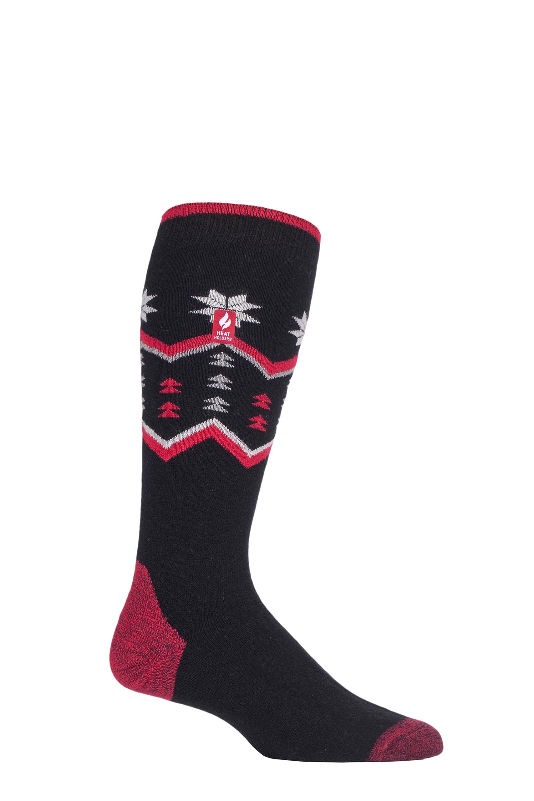 HEAT HOLDERS SOCKSHOP Mens 1.0 TOG Slalom Adventure Ultra Lite Ski Socks Pack of 1 Black Fairisle 6-11