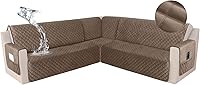 Vista 19 de HDCAXKJ Funda impermeable para sofá modular esquinero, de terciopelo en forma de L, para mascotas y perros, suave, resistente, en forma de U, juego