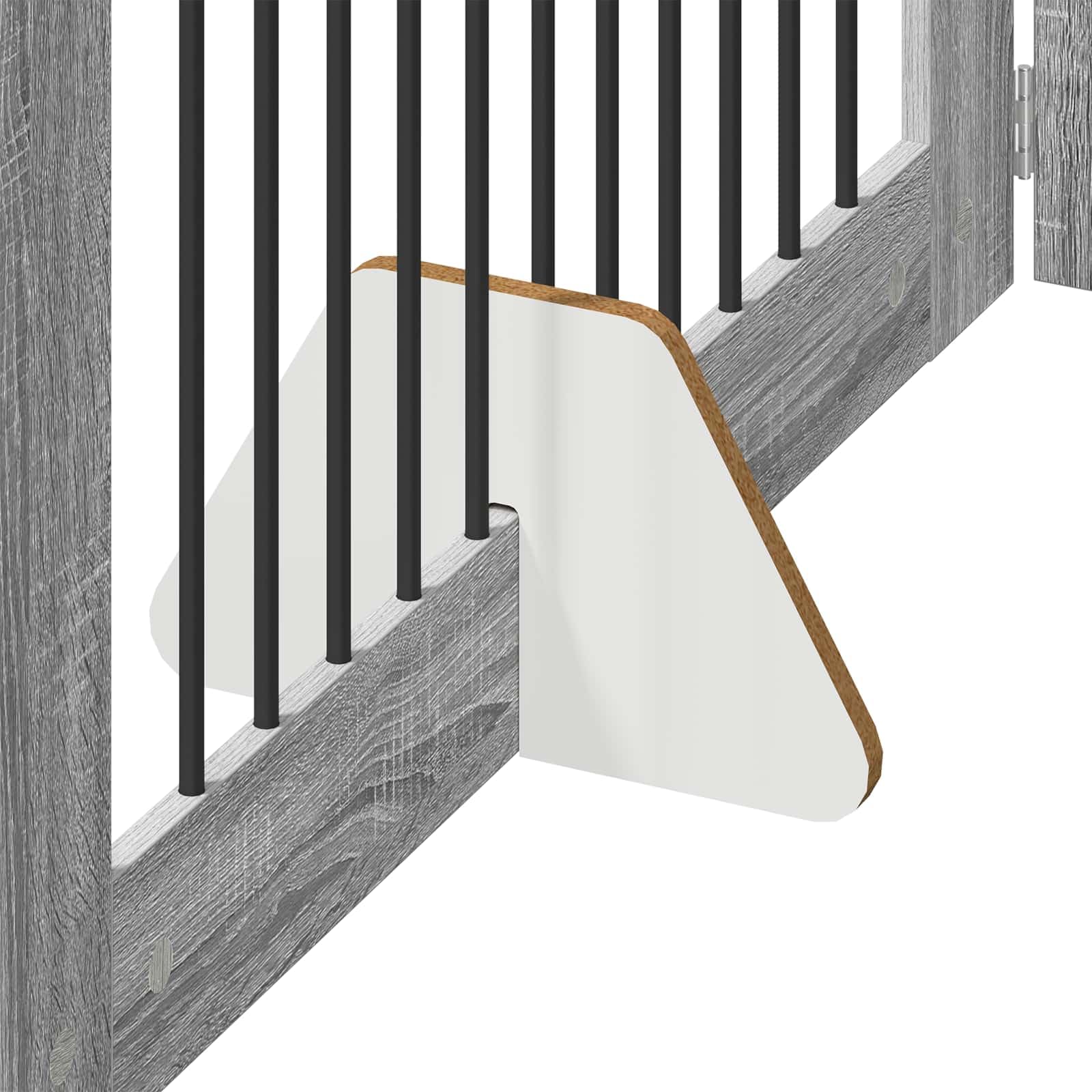 Hundegitter 6-teilig Faltbar Absperrgitter Grau Sonoma