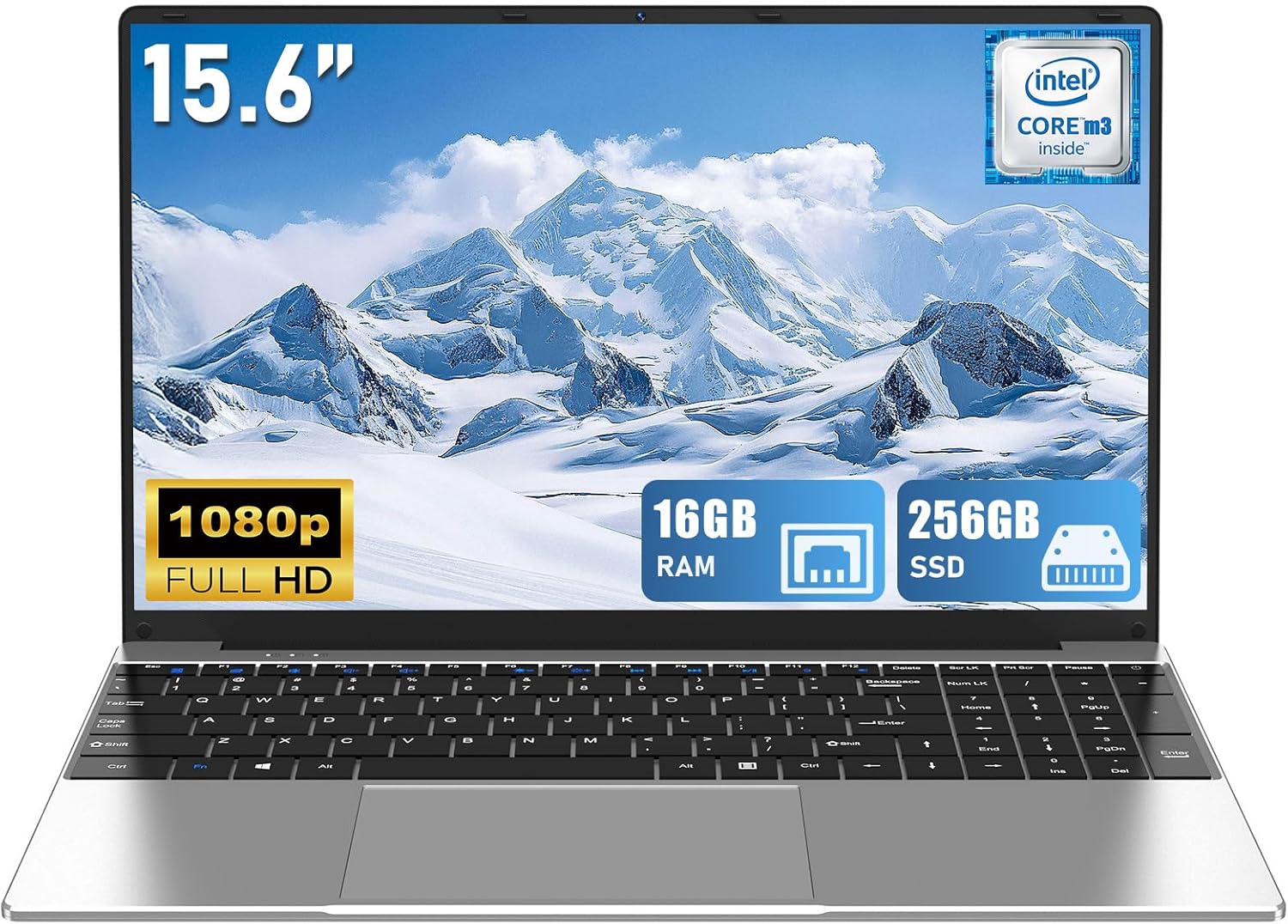 NAIKLULU 15.6 FHD Laptop M3 16GB 256GB SSD