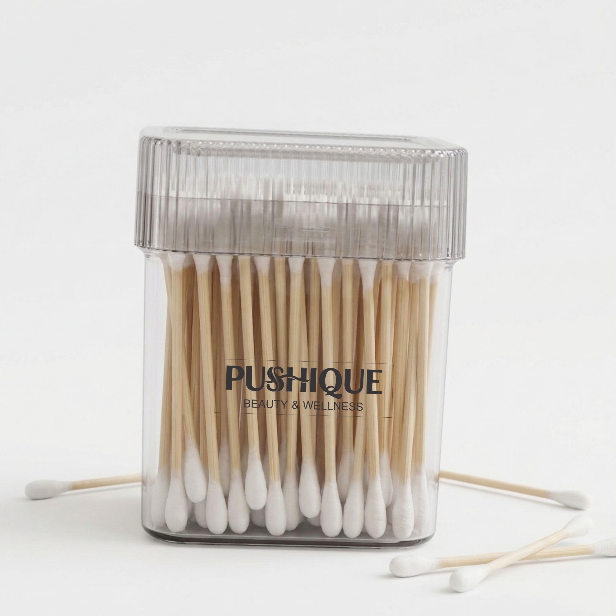 Cotton Swabs 200 Count Double Round Thick Tips | Biodegradable & Organic Strong Wooden Sticks Cotton Swabs For Ears | Firm Qtips cotton swabs | Natural Cotton Buds-image-42