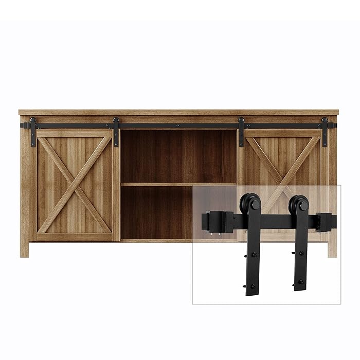 Buy EaseLife 6FT Mini Double Barn Door Hardware Track Kit