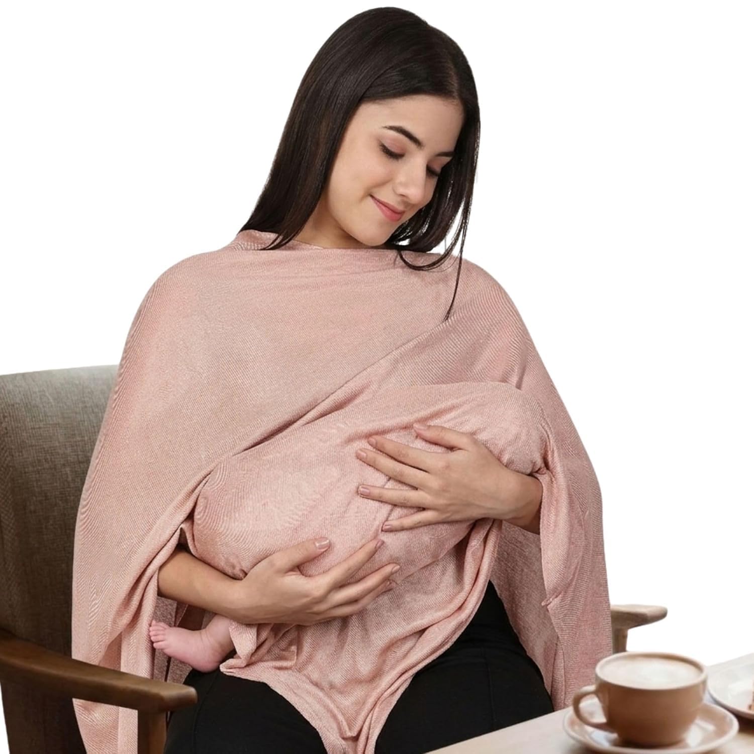 Nursing Cover for Breastfeeding, Feeding Cover for Mothers, Ultra-Soft & Breathable Nursing Poncho, Multi-Use Cover Up for Outdoor Feeding, Breastfeeding & New Mom Essential | (Pack of 2)-image-26