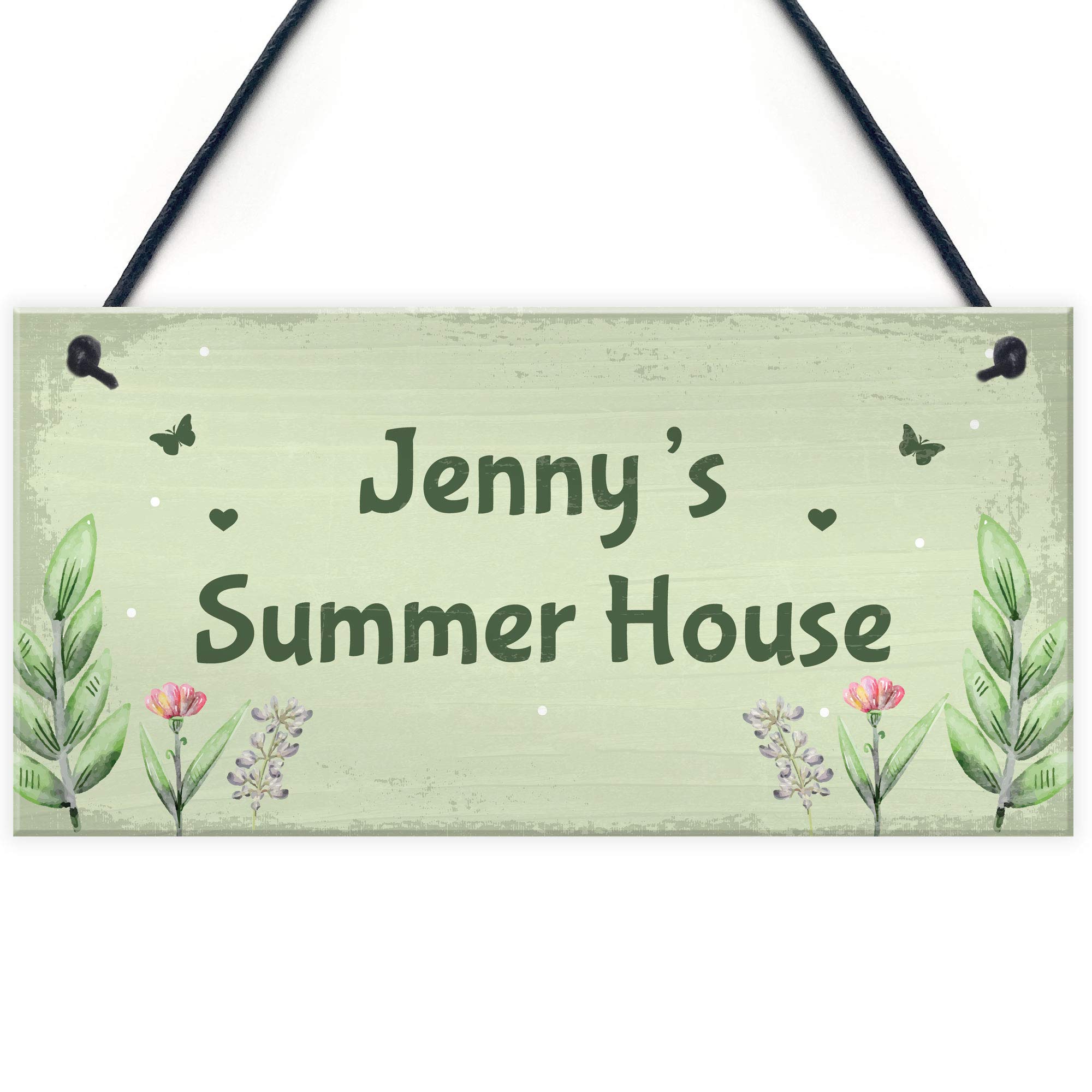 Red Ocean Personalised Summer House Plaque Garden Shed Sign Garden Home Decorations Gift For Mum Dad Nan Grandad