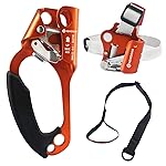 NewDoar Hand Ascender & Foot Ascender & Foot Loop Set for Tree Arborist Rappelling Gear Equipment CE Certified Rope Clamp for 8~13MM Rope (Left Orange Set)
