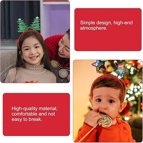 Miniatura 5 de Lurrose 4 diademas de Navidad para el cabello, aro de Papá Noel, árbol de Navidad, diadema de Bopper, disfraz de fiesta de Navidad para niñas y