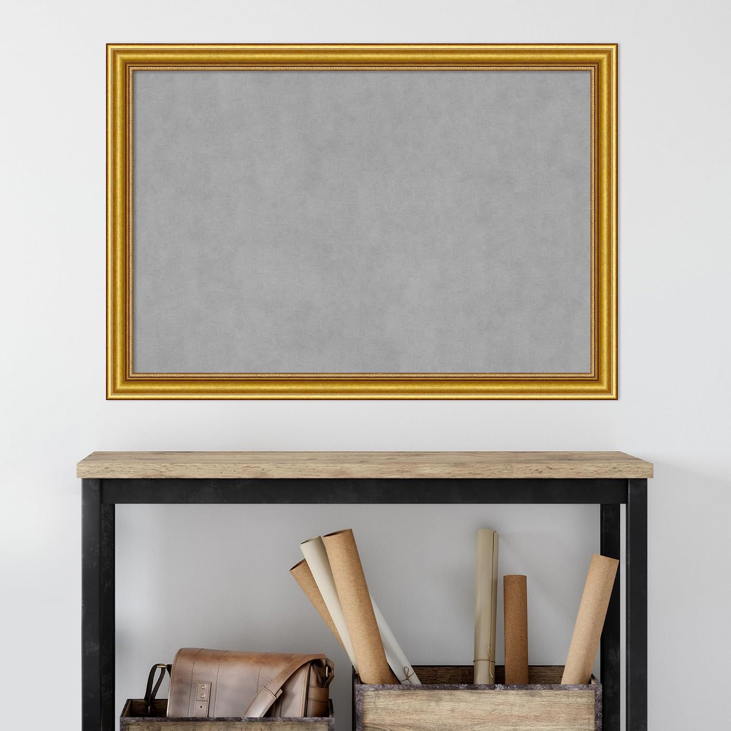 Amanti Art Gold Framed Magnetic Board 28x40 Large Vision Board for use with Magnets, 100% Metal Sheet to Display Items as Office Decor or for Home Organization in mudroom, Kitchen or Kids Room