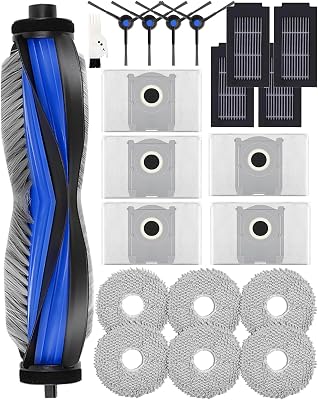 T50 Pro Omni Gen2 Accessoire pour Ecovacs Deebot T50 PRO OMNI Gen2/T50 OMNI/T50 Omni Gen2 /T50 PRO OMNI Aspirateur, 1 Brosse Principale, 4 Brosses Latérales, 6 Lingettes, 4 Filtres, 5 Sacs à Poussière