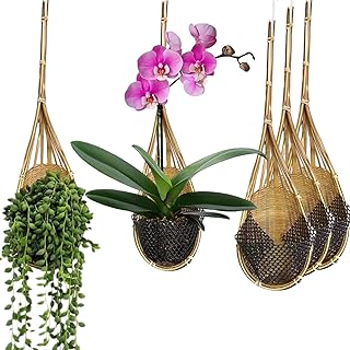 Hanging Orchid Planter: Bamboo Flower Basket with Handmade Environmental...