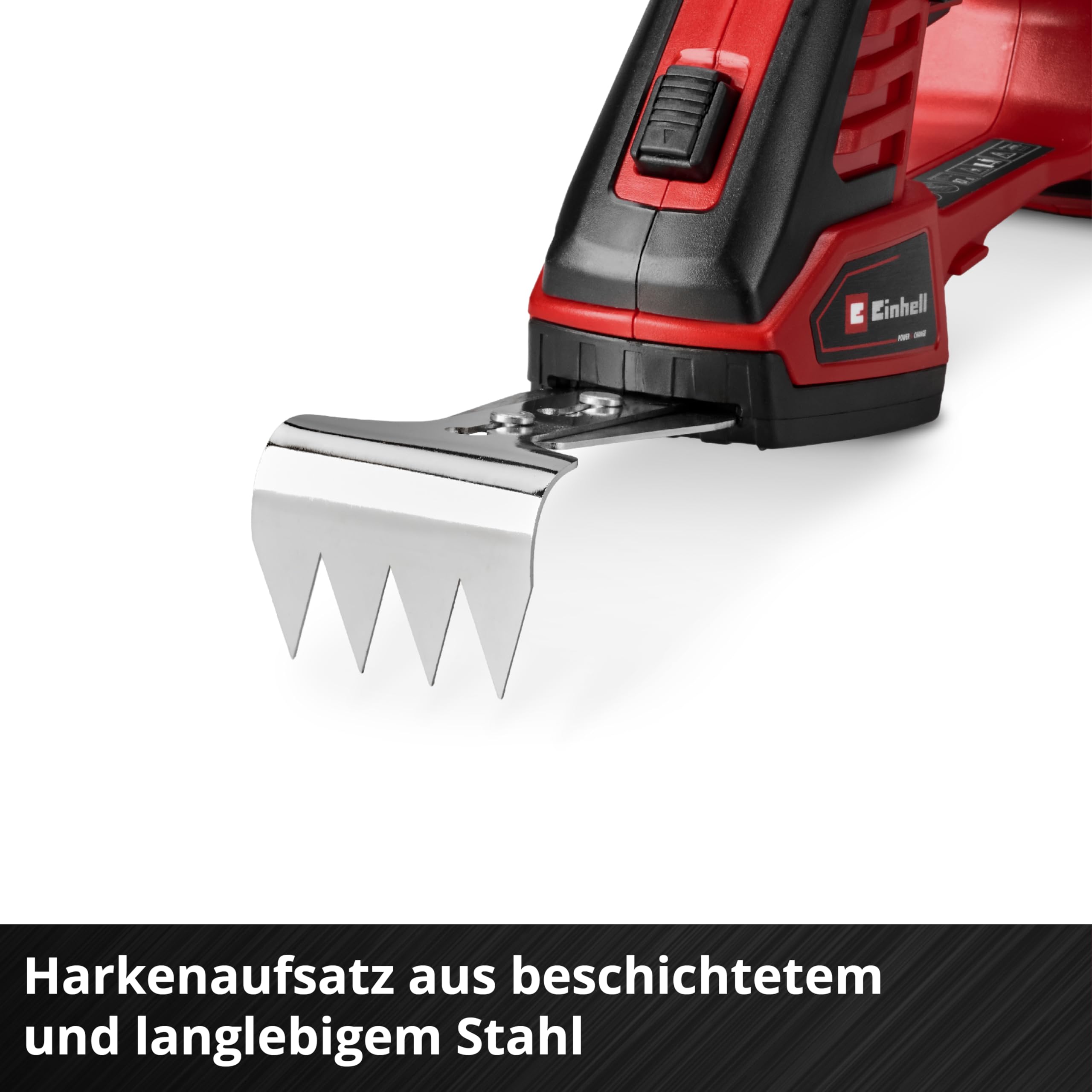 Einhell Akumulatorowe nożyce do trawy/krzewów GE-CG 18/100 Li - 3 w 1-Solo Power X-Change (18 V, w zestawie nóż do cięcia trawy 100 mm, nóż do cięcia krzewów 200 mm, nasadka do grabienia, bez