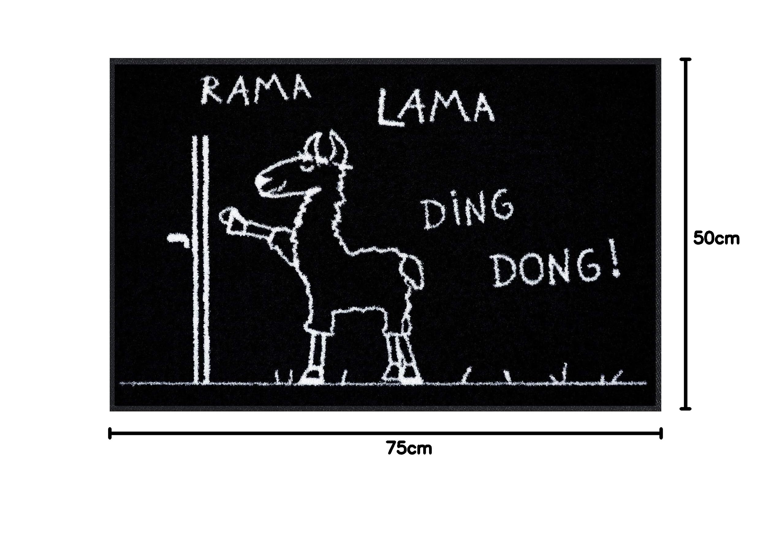 Salonloewe Fußmatte mit Spruch Rama Lama Ding Dong 050x075 Türmatte Fußmatte lustig Schmutzfangmatte waschbar rutschfest Made in Germany