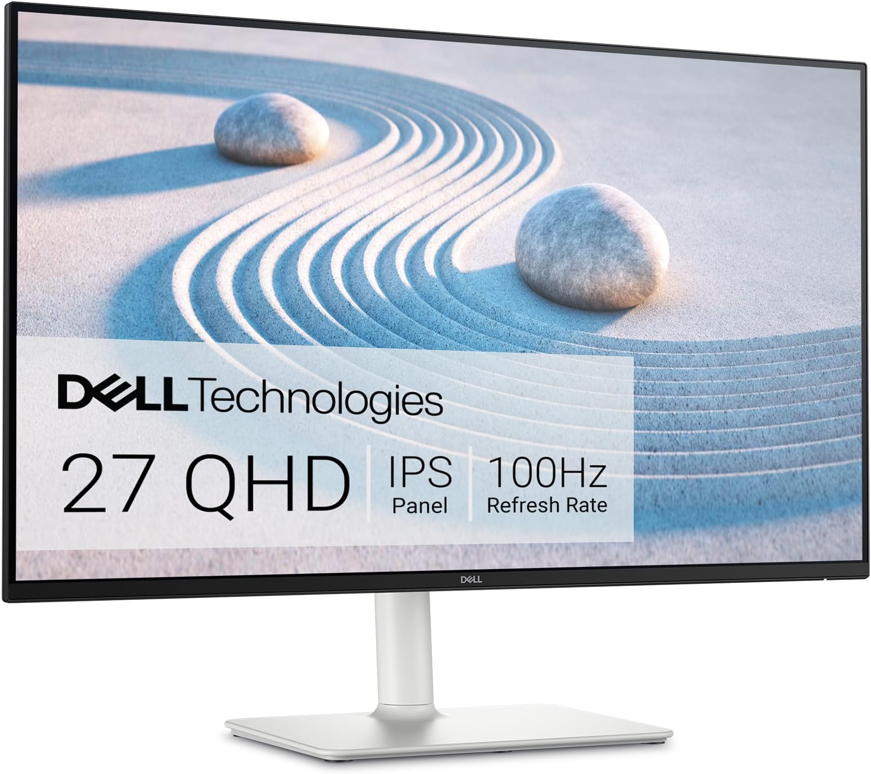 S2725DS Monitor - 27 Inch, QHD (2560x1440) Display, 100Hz refresh rate, 1500:1 contrast ratio, TÜV Rheinland Eye comfort 4 Star, Integrated 2x5W speaker, Height/Tilt/Swivel/Pivot- Ash White color