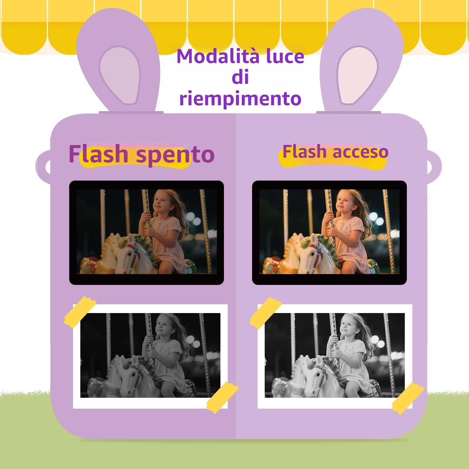 ORGSTA Macchina Fotografica Bambini Istantanea Fotocamera Digitale Stampa Foto dal Cellulare Stampante Fotografica Regali per Bambina Bambino 3-12 Anni