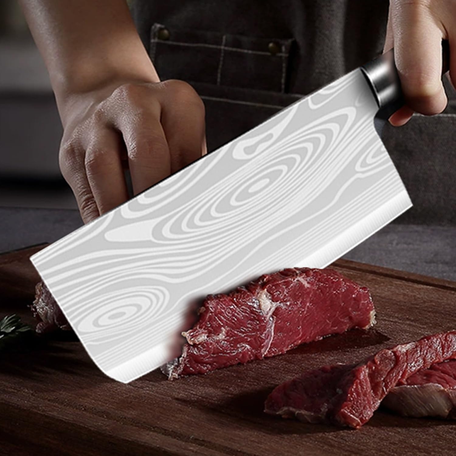 Mockery Kitchen Butcher Knife Stainless Steel - 6.5 Inch Multi Purpose Best for Home Kitchen and Restaurants Chef Knife Heavy Duty Chopper Meat Cleaver (1Piece, Butcher Knife)