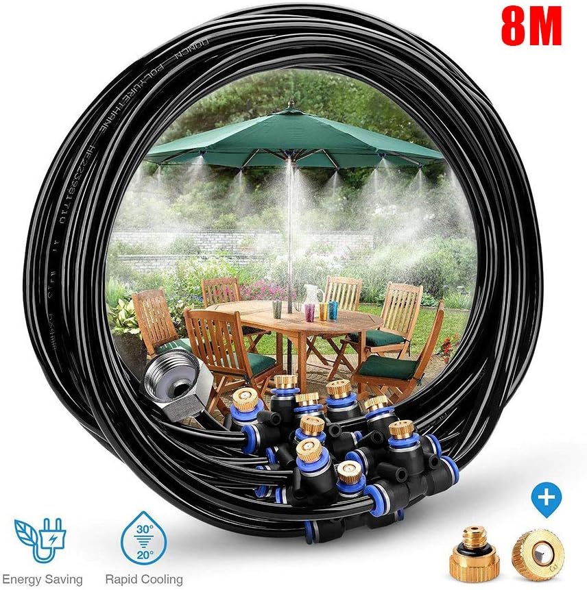 INMUA Mist Cooling System, DIY Irrigation System Patio Mister; Outdoor Misting Kits for Greenhouse Garden Patio Gazebo Poolside