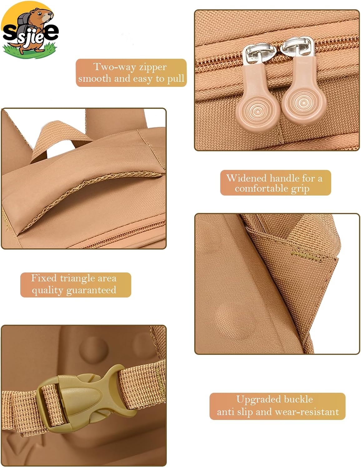 Waterproof Capybara Backpack，Large-capacity includes 36-Piece Accessories (Pencil case, Notebook, Sticky notes, stickers, Gel pen and Others) - Image 5