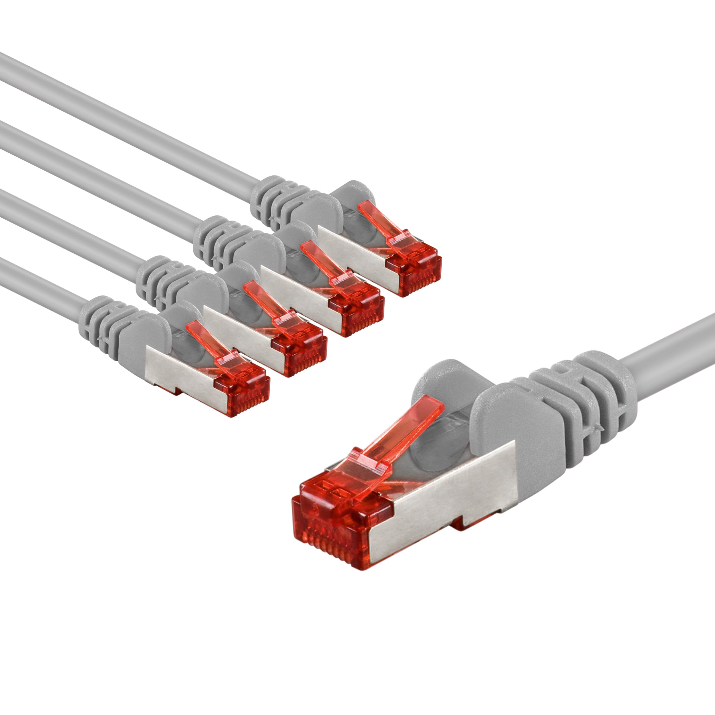 goobay 65991 CAT6 Network Cable Set of 5/Patch Cable Shielded S/FTP/CU Ethernet Cable, PiMF