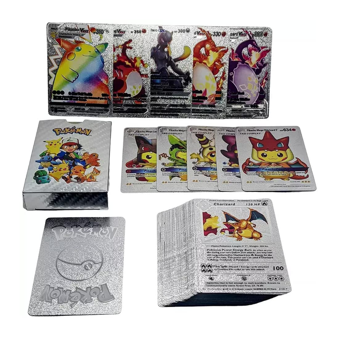 Buy Mallexo Rare Poke mon Silver Cards Game For Kids 55PCs Playing buy-mallexo-rare-poke-mon-silver-cards-game-for-kids-55pcs-playing